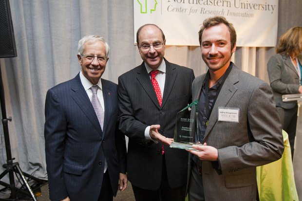 Jeff Breugelmans receiving the Excellence in Research Award at RISE 2012
