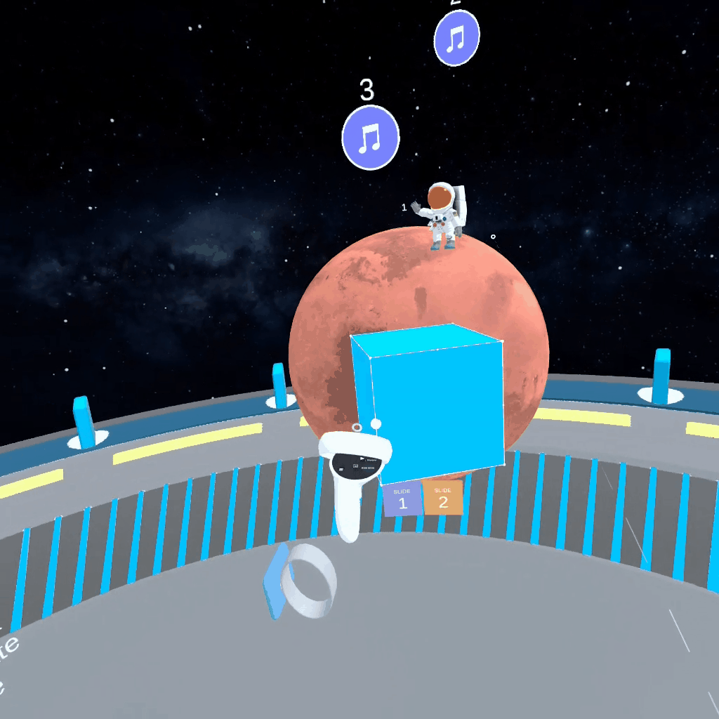 Animated capture of the environment manipulation cube in Quest 2