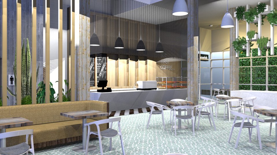 Café interior render