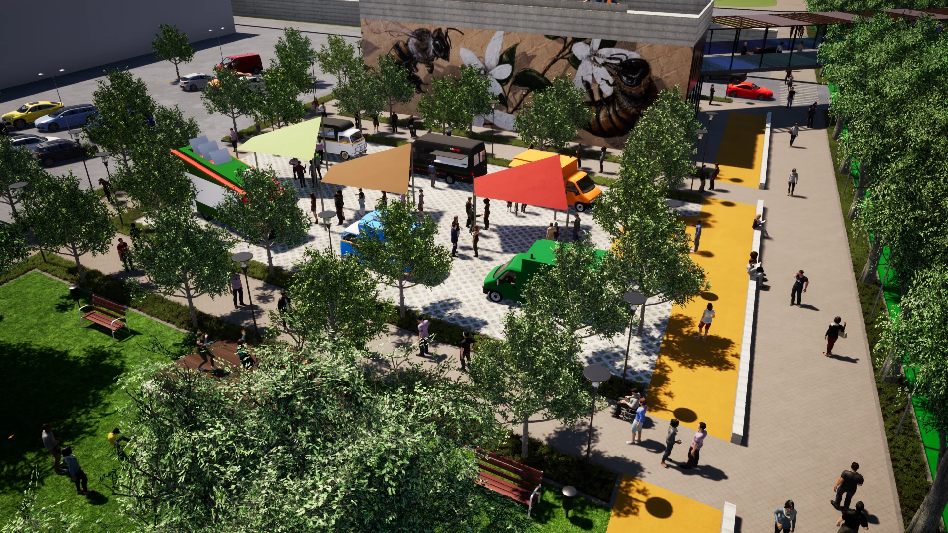 Food court design render