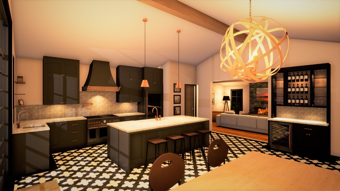 Kitchen banquette render
