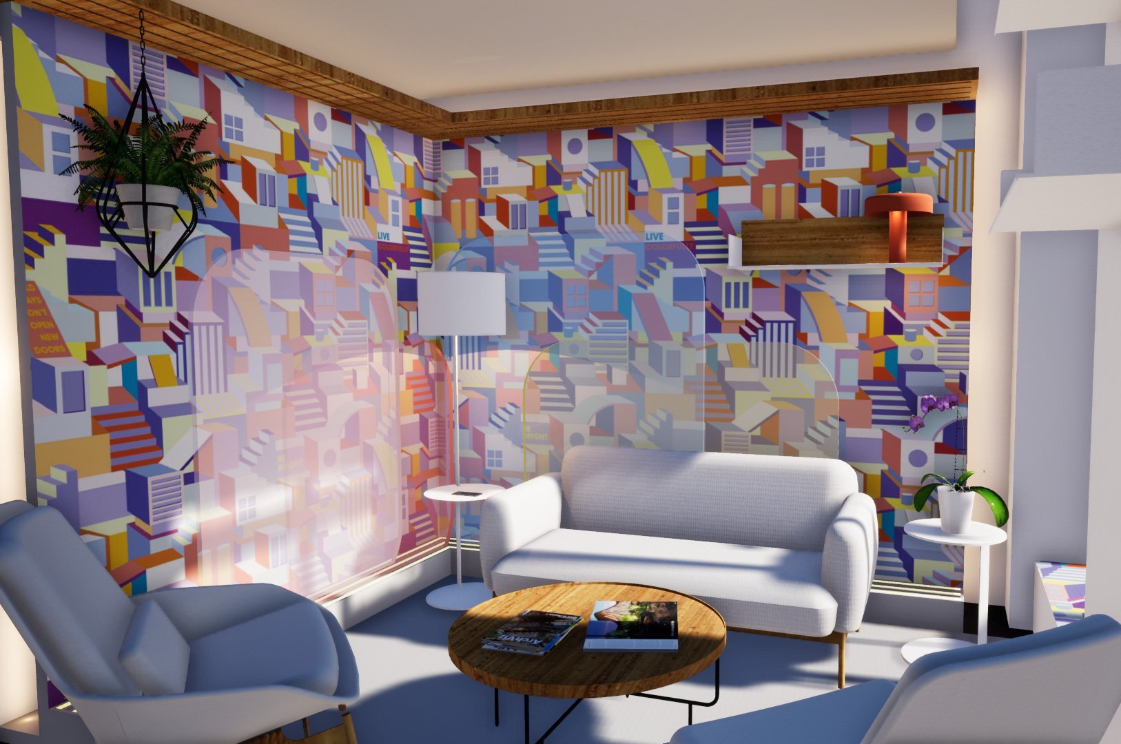 Morning scene interior render