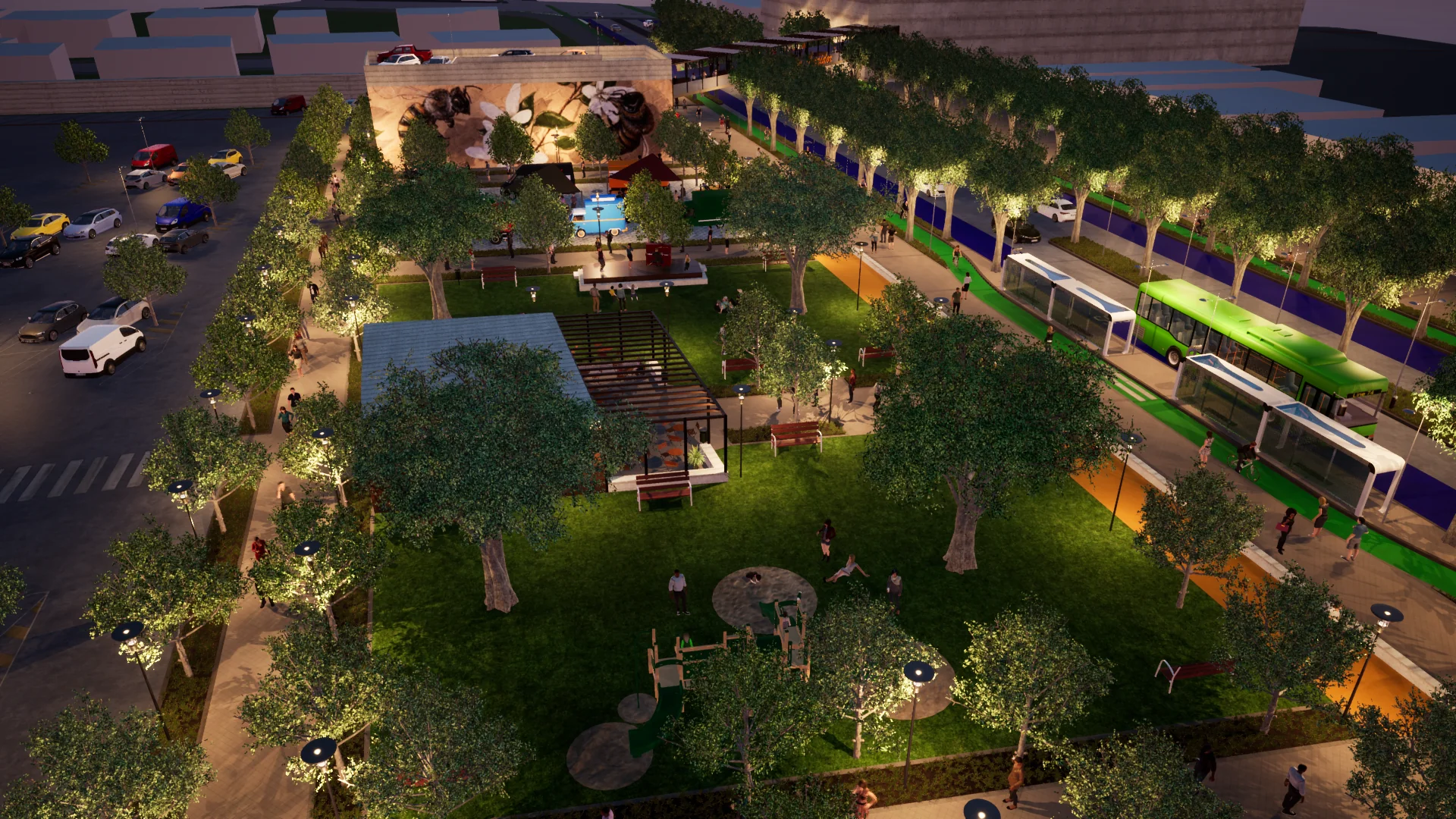 Night time exterior render