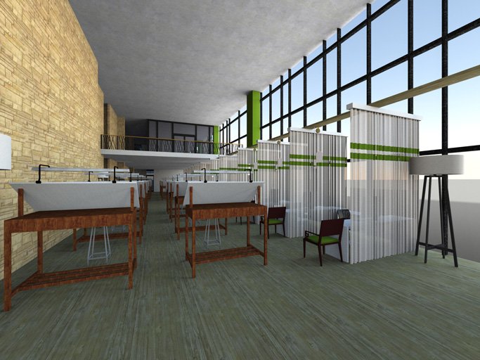 Workspace interior render